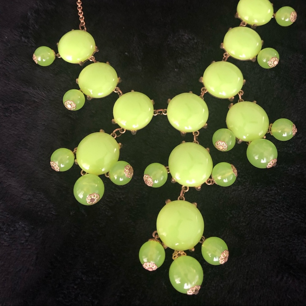 Vintage Green Bubble Bib Statement Necklace